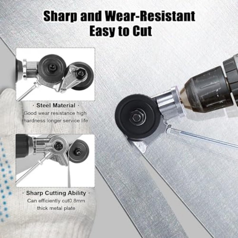 Electric Drill Plate Cutter, The New Metal Nibbler Drill Attachment, DIY Metal Drill Attachment, Electric Drill Plate Cutter Attachment for Cutting Iron, White Sheet, Steel, Copper, Aluminum. - Image 5