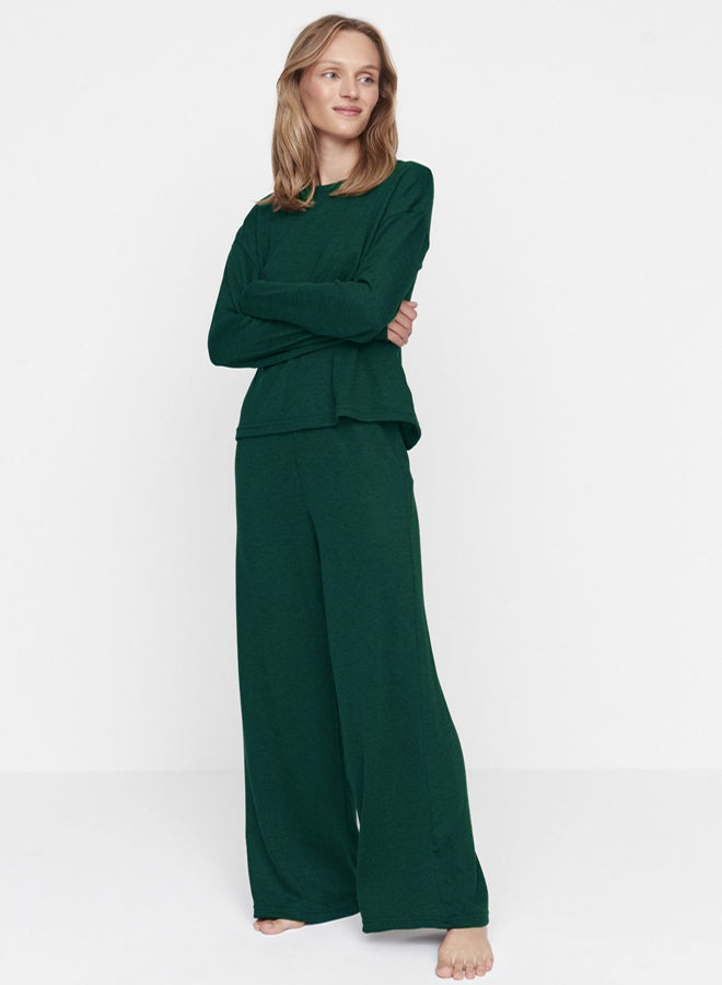 trendyol Emerald Green Corduroy Knitted Pajama Set THMAW21PT0684 - Image 3