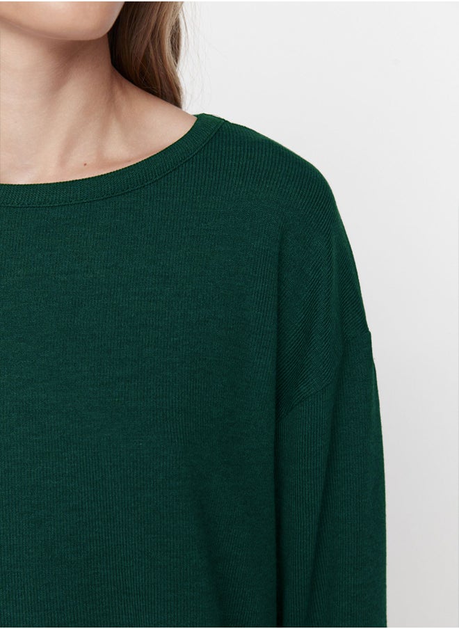 trendyol - Emerald Green Corduroy Knitted Pajama Set THMAW21PT0684 - Image 1