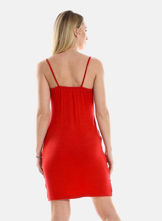 kady Spaghetti Sleeves Short Dress With Front Keyhole women red 3XL - Image 3
