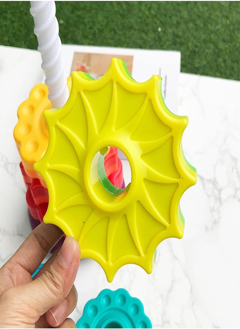 GGOOT - Baby Sensory Spin Gears Stacking Rings Toy, Spining Stacking Toy, Spinning Stacker Sorting, Plugging Toys for Fun and Engaging Brain Development, Babies 6-12 Months, 1-year-olds, 2-year-olds - Image 1