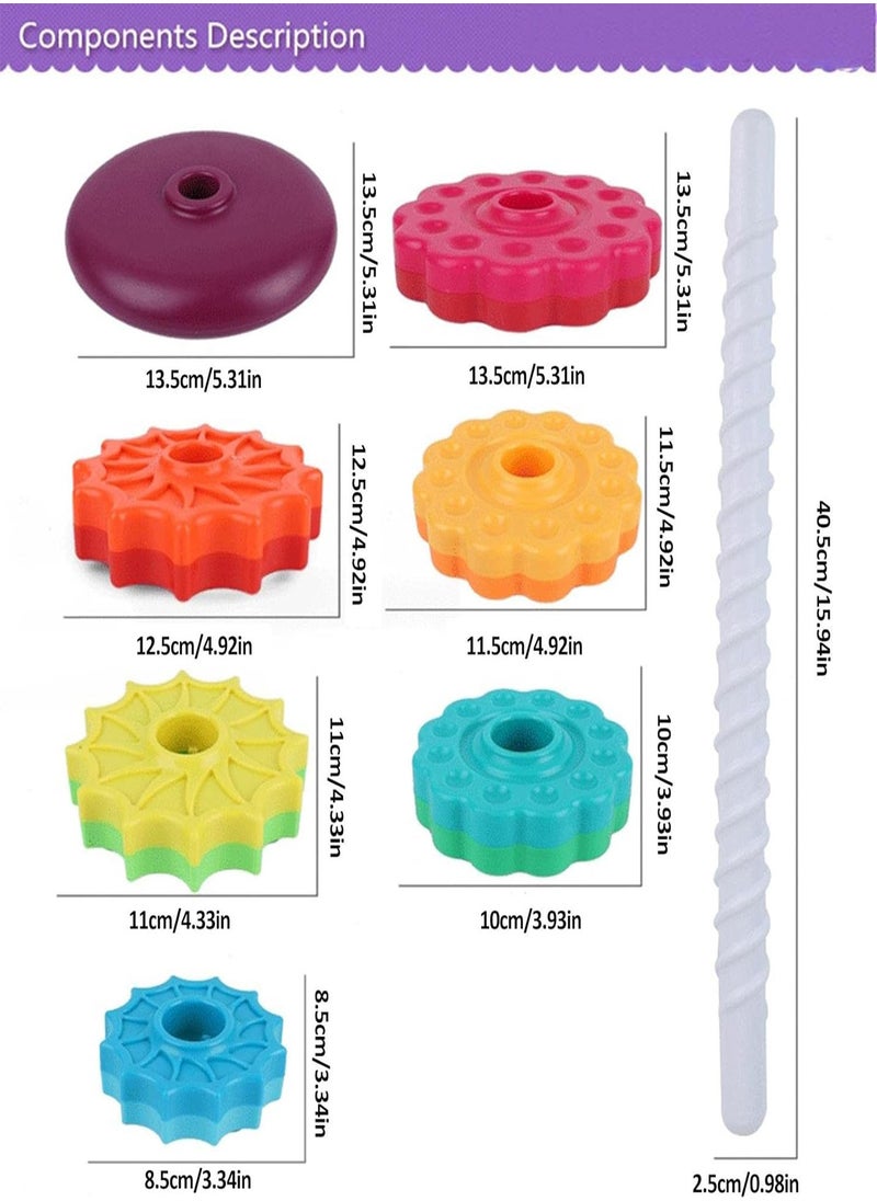 GGOOT - Baby Sensory Spin Gears Stacking Rings Toy, Spining Stacking Toy, Spinning Stacker Sorting, Plugging Toys for Fun and Engaging Brain Development, Babies 6-12 Months, 1-year-olds, 2-year-olds - Image 1