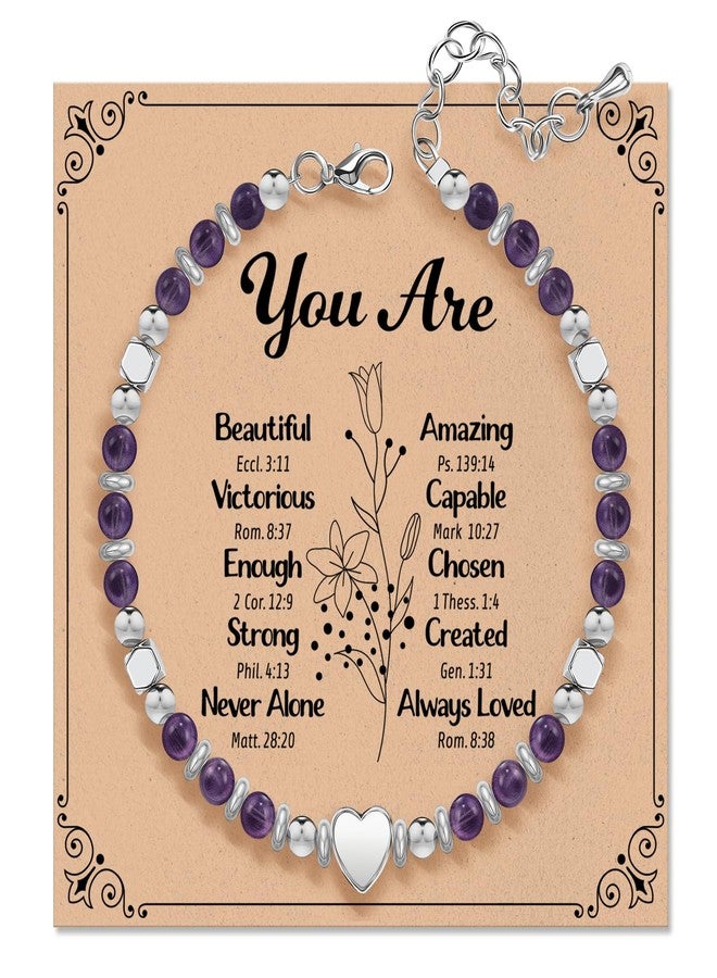 ZOKCC Inspirational Christmas Gifts Bracelets for Women: Healing Natural Stone Beaded Bracelets - Thinking of You Get Well Soon Birthday Gifts for Women Friends Sister Bestie Mom Daughter, One size - Image 1