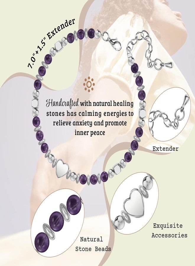 ZOKCC Inspirational Christmas Gifts Bracelets for Women: Healing Natural Stone Beaded Bracelets - Thinking of You Get Well Soon Birthday Gifts for Women Friends Sister Bestie Mom Daughter, One size - Image 3