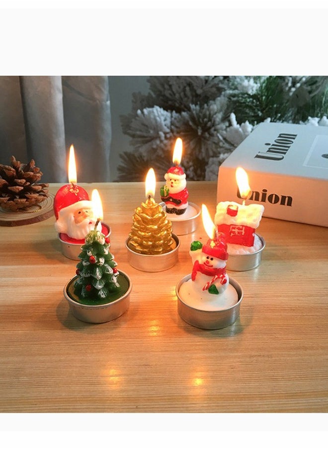 3pcs Santa Claus Candles Home Decoration Xmas Candles Pine Fir Shape Gift Candle Santa Claus Holiday Party Gathering Decoration（Santa Claus Style）