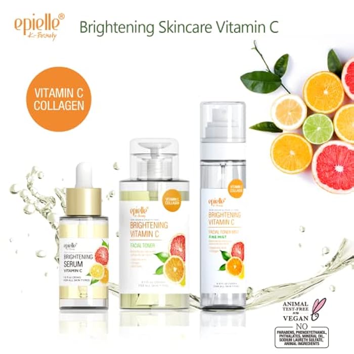 Epielle Vitamin C Serum with Collagen & Hyaluronic Acid, Restore Hydration & Reduce Dark Spots, Vegan & Cruelty-Free, Korean Skin Care, 1.0 fl oz - Image 5