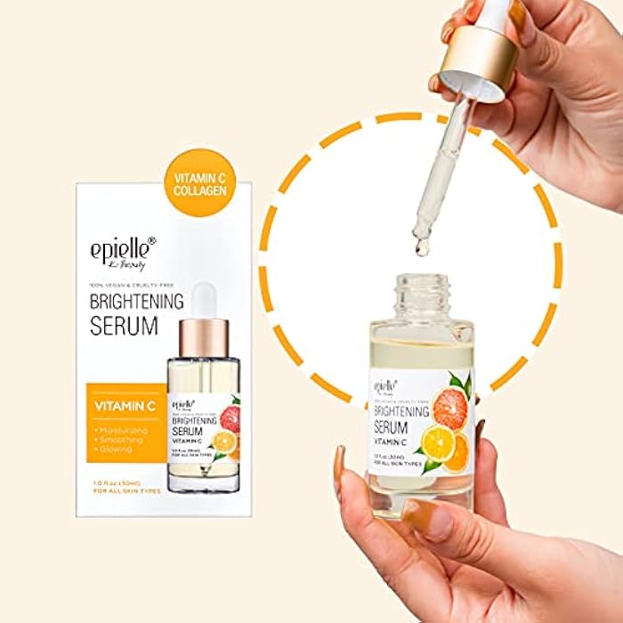 Epielle Vitamin C Serum with Collagen & Hyaluronic Acid, Restore Hydration & Reduce Dark Spots, Vegan & Cruelty-Free, Korean Skin Care, 1.0 fl oz - Image 4