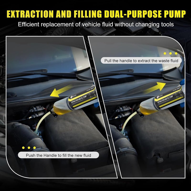 500CC Automotive Fluid Extractor and Fill Pump Manual Oil Change Syringe with Total 51 Inches Long Hose and Extension Tubes, for ATF Coolant Power Steering Fluid Gear Oil Engine Oil, etc. - Image 2