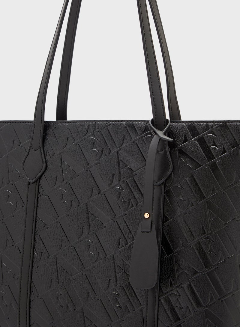 ايلا حقيبة يد بنقش شعار - Image 4