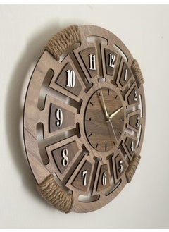 Wooden Decorative Wicker Detailed Wall Clock 40X40 cm Silent Flowing Mechanism - pzsku/ZCAC11C9CFE9FBDCB8E45Z/45/_/1725790717/244562f2-9ac7-4049-9854-bce3f671dc4e