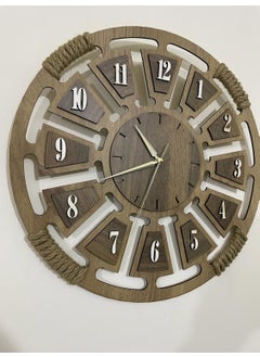 Wooden Decorative Wicker Detailed Wall Clock 40X40 cm Silent Flowing Mechanism - pzsku/ZCAC11C9CFE9FBDCB8E45Z/45/_/1730823272/88595777-646f-4c12-be23-1c7014eeacff