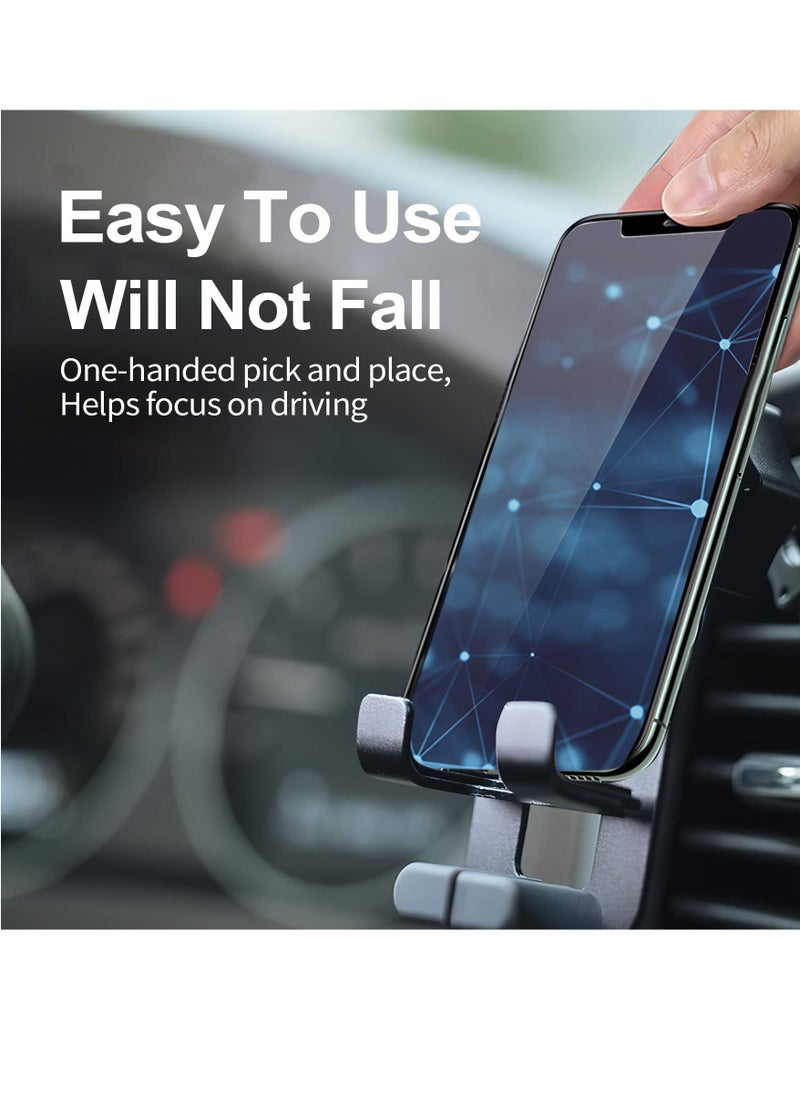Y&D Car Cell Phone Holder, Mount Upgraded Gravity with Newest Air Vent Clip Auto Lock Hands Free Interior Accessories, Fit for iPhone 11/12 & Samsung, Android Phones (Black)  - Image 3