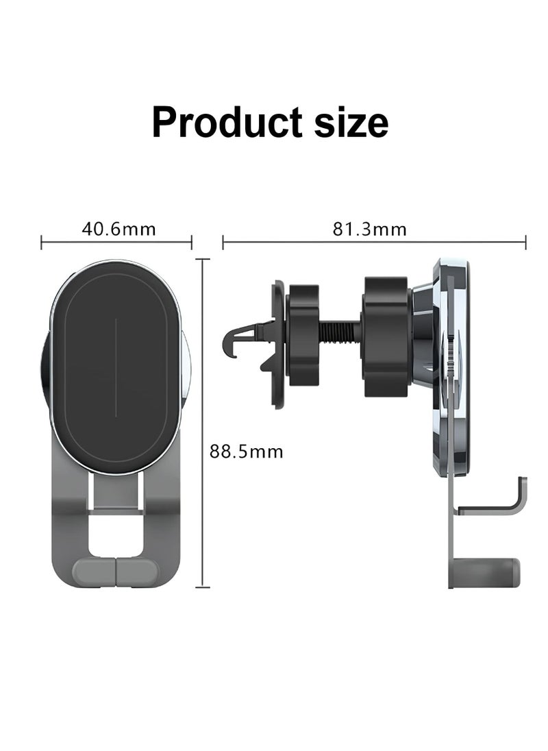 Y&D Car Cell Phone Holder, Mount Upgraded Gravity with Newest Air Vent Clip Auto Lock Hands Free Interior Accessories, Fit for iPhone 11/12 & Samsung, Android Phones (Black)  - Image 2