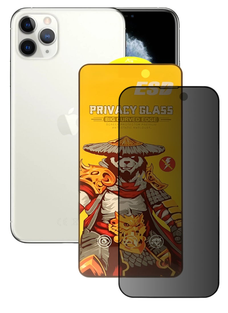 ESD Tempered Dustproof Privacy Glass Screen Protector Compatible For iPhone 11 Pro - Image 1