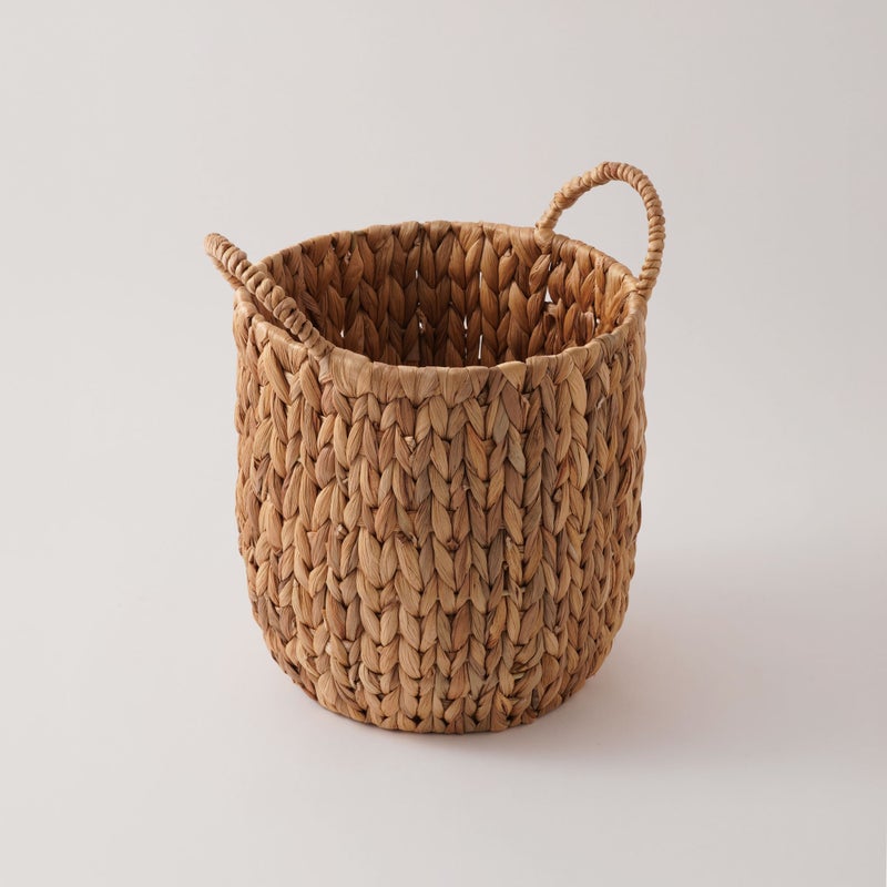 Homez Round Storage Basket Rattan, Beige 28*26*30Cm - Image 1