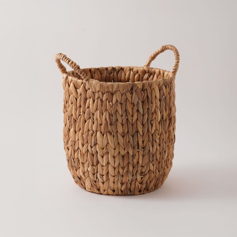 Homez Round Storage Basket Rattan, Beige 28*26*30Cm - Image 2