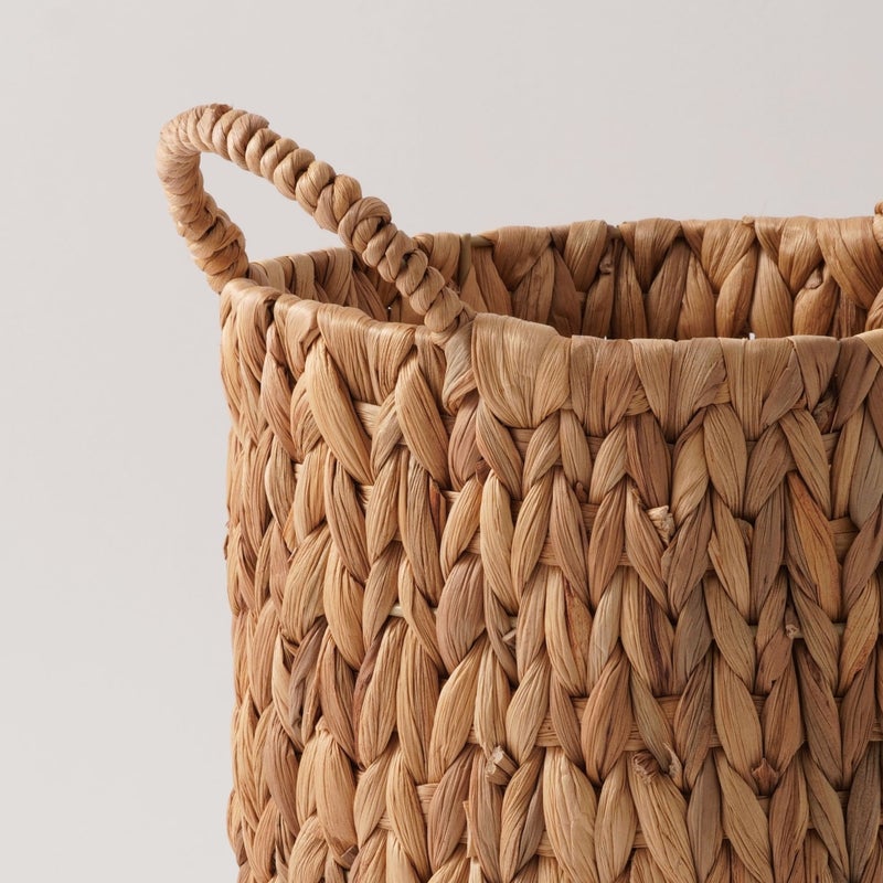 Homez Round Storage Basket Rattan, Beige 28*26*30Cm - Image 3