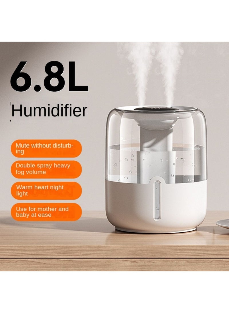 هاي لوك مرطب الهواء لغرفة كبيرة, 6.8L مرطب الهواء لغرفة النوم, ناشر رائحة, وظيفة الزيت الأساسي, ضباب بارد بالموجات فوق الصوتية, ضوضاء أقل - Image 1