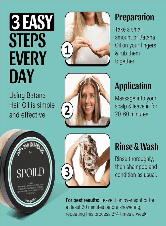 SPOILD Raw Batana Oil for Hair Growth - Sourced from Honduras - Dr. Sebi Approved - 100% Organic and Unrefined - For Thicker, Stronger Hair - 2oz. - Image 5
