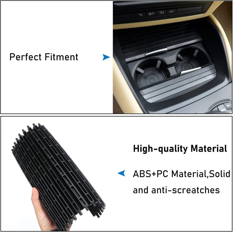 Jaronx Compatible with BMW Cup Holder Sliding Cover, X5/ X6 Console Roller Blind Cover, Center Console Sliding Shutters Compatible with BMW X5 E70 (2006-2013) / X6 E71 E72 (2007-2014) - Image 5