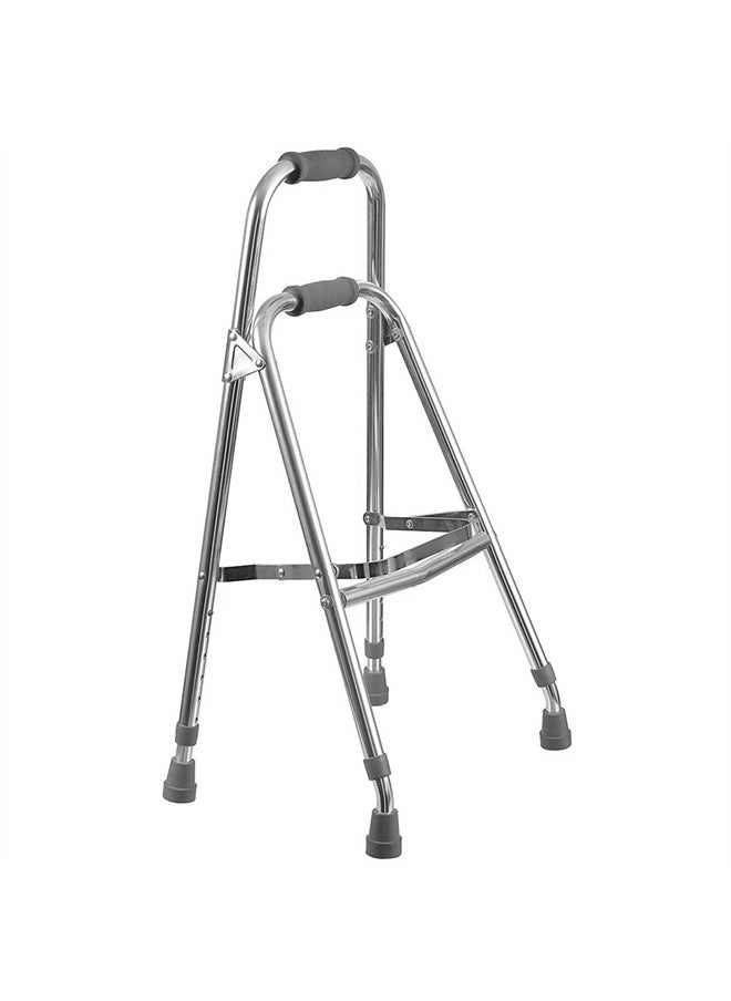 DMI Folding Hemi-Walker Provides Support, Aluminum, Silver, 30'- 35', FSA & HSA Eligible, Lightweight, Superior Support, Comfortable Hand Grips, Easy To Open And Close  - Image 1