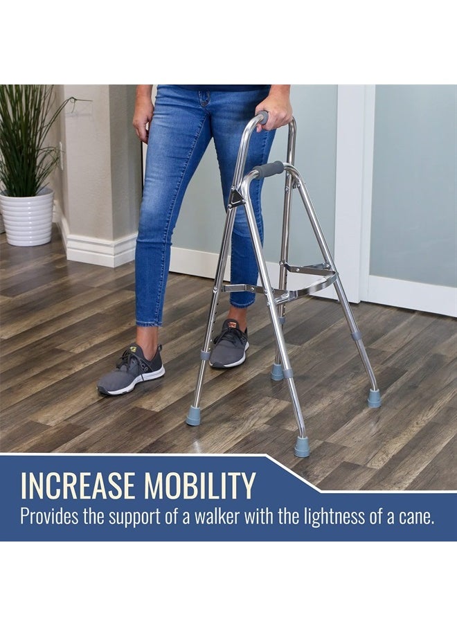 DMI Folding Hemi-Walker Provides Support, Aluminum, Silver, 30'- 35', FSA & HSA Eligible, Lightweight, Superior Support, Comfortable Hand Grips, Easy To Open And Close  - Image 2