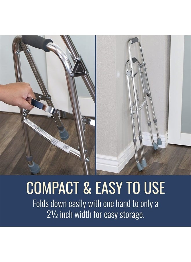 DMI Folding Hemi-Walker Provides Support, Aluminum, Silver, 30'- 35', FSA & HSA Eligible, Lightweight, Superior Support, Comfortable Hand Grips, Easy To Open And Close  - Image 5