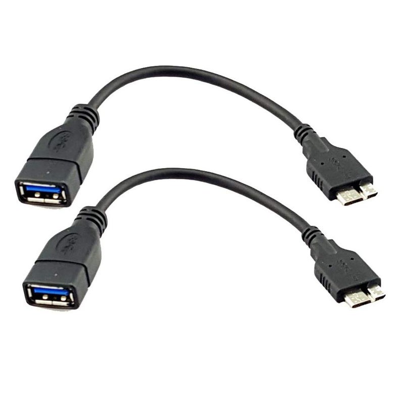 Seadream 2Pack USB 3.0 Micro-B Male to USB 3.0 A Female Host OTG Cable Adapter -6.5Inch (2pack) - Image 1