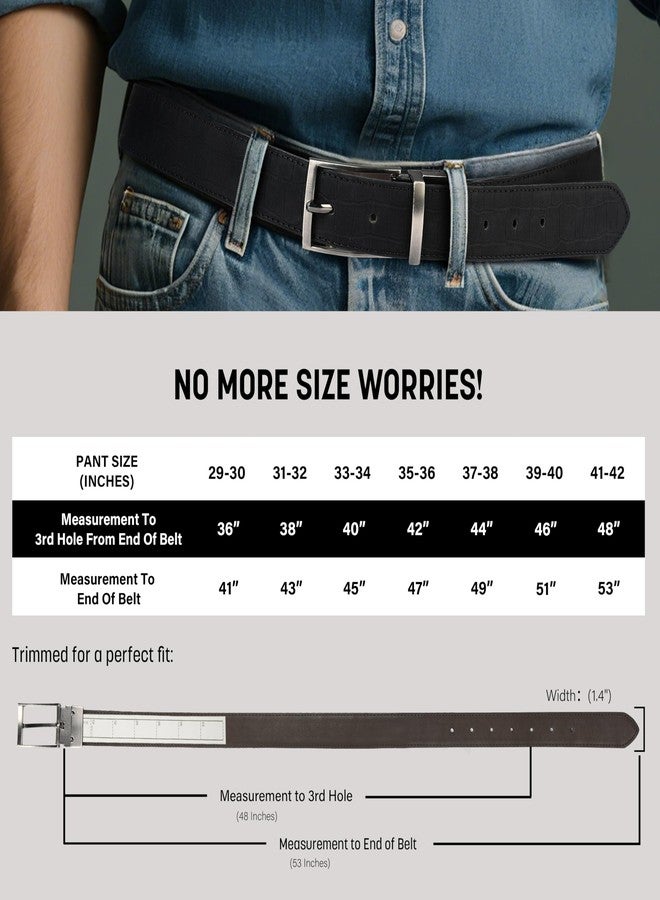 فان هيوزن حزام رجالي من الجلد قابل للعكس من فان هوزن، بنسيجين، حزام أنيق باللونين الأسود والبني مناسب للارتداء اليومي أو الجينز، مصمم ليناسب جميع المقاسات - Image 5