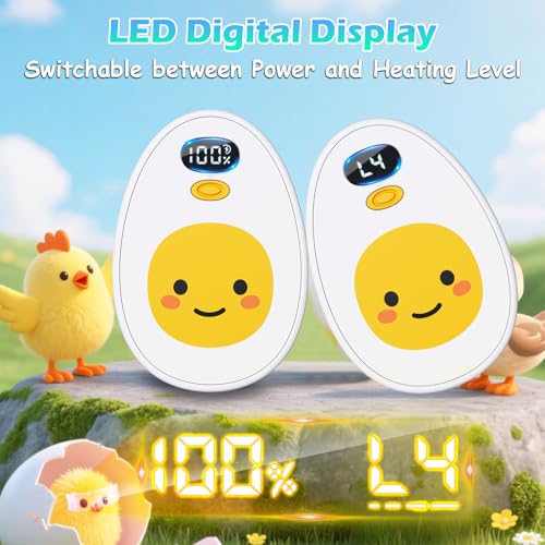 EYERZ Hand Warmers Rechargeable 2 Pack, Egg Electric Hand Warmers with LED Display & 4 Heat Levels, Magnetic Hand Heater for Women, Kids, Men, Raynauds Essentials, Gifts for Christmas, Birthday, Valentine - Image 5