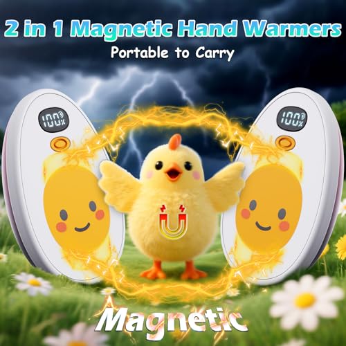 EYERZ Hand Warmers Rechargeable 2 Pack, Egg Electric Hand Warmers with LED Display & 4 Heat Levels, Magnetic Hand Heater for Women, Kids, Men, Raynauds Essentials, Gifts for Christmas, Birthday, Valentine - Image 4