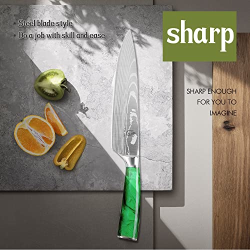 FULLHI Knife Set, 14pcs Japanese Knives Set, Multiple Colour Premium German Stainless Steel Chef Knife Set - Image 4