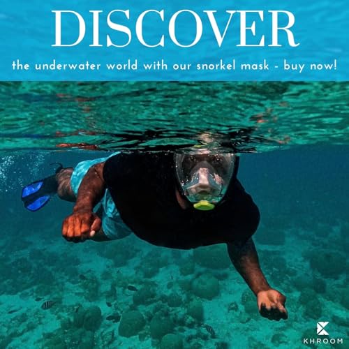 Khroom Full Face Snorkel Mask for Adults | New Valve Tech for Easy Breathing | 3X Larger Air Intake | Leak-Proof & Anti-Fog | Premium Snorkel Gear | Scuba Mask with Action Cam Mount (L/XL, Blue) - Image 4