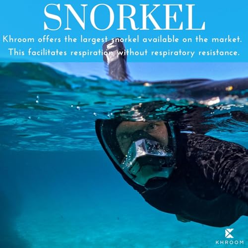 Khroom Full Face Snorkel Mask for Adults | New Valve Tech for Easy Breathing | 3X Larger Air Intake | Leak-Proof & Anti-Fog | Premium Snorkel Gear | Scuba Mask with Action Cam Mount (L/XL, Blue) - Image 5