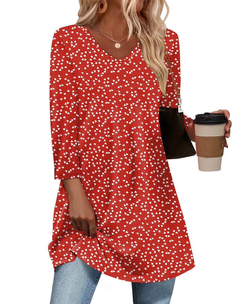 OFEEFAN Valentines Day Shirt Plus Size Womens Clothing Floral 15 3XL - Image 1