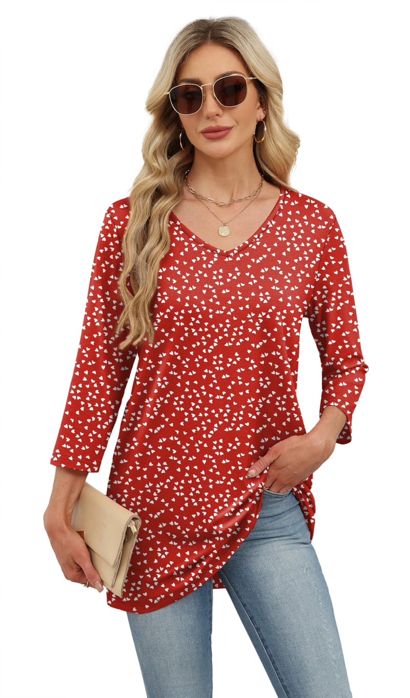 OFEEFAN Valentines Day Shirt Plus Size Womens Clothing Floral 15 3XL - Image 3