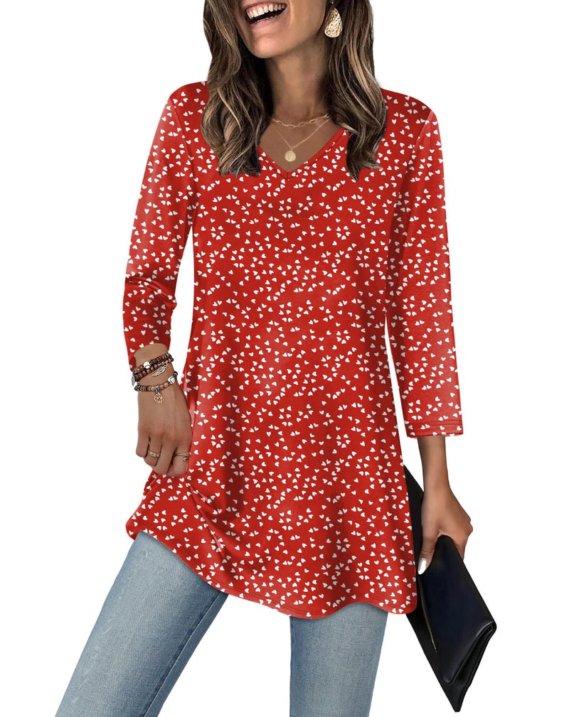 OFEEFAN Valentines Day Shirt Plus Size Womens Clothing Floral 15 3XL - Image 2