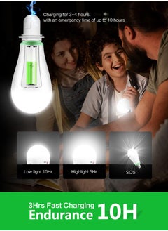 KASTWAVE Rechargeable Emergency LED Bulb 20W Equivalent, 1200mAh Battery Backup, E27/E26 Dimmable 2000LM for Power Outages, Home, Camping, Outdoor Activities  - Image 3
