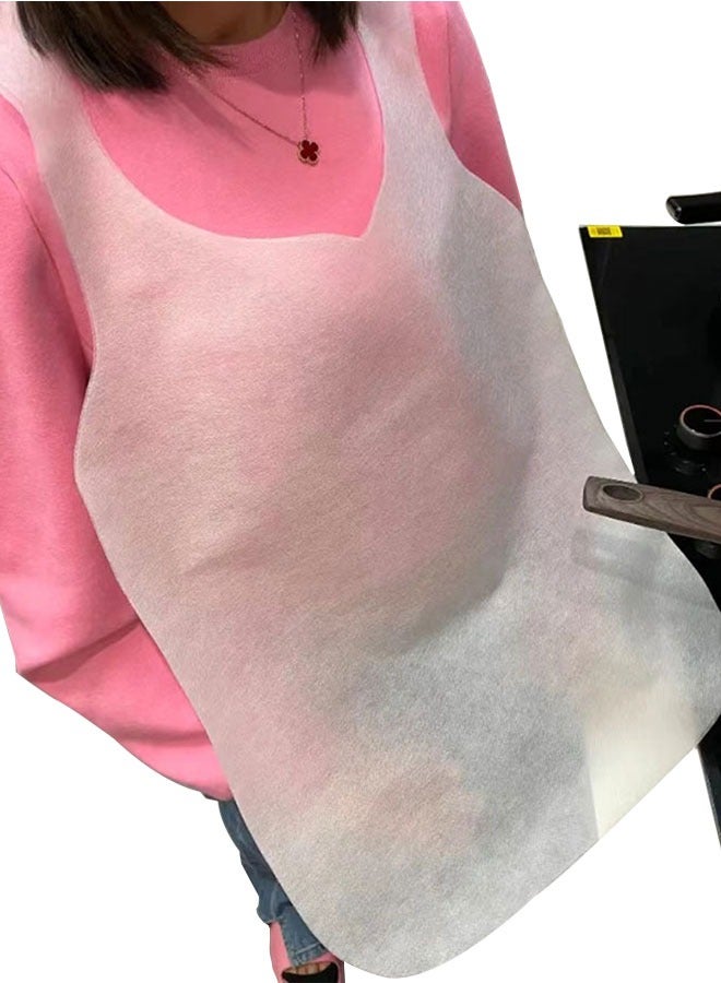 HAWAWA 20pcs Non Woven Disposable Aprons Durable Protective Apron For Cooking Cleaning Waterproof 70x39cm White - Image 1