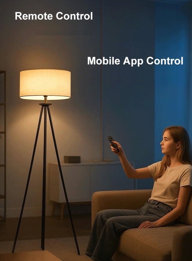 Fullight Triangle Floor Lamp 12W Dimmable with Remote & App Control,  Adjustable Standing Lamp, 155x34 cm, Ideal for Living Room, Bedroom, and Study - Image 4