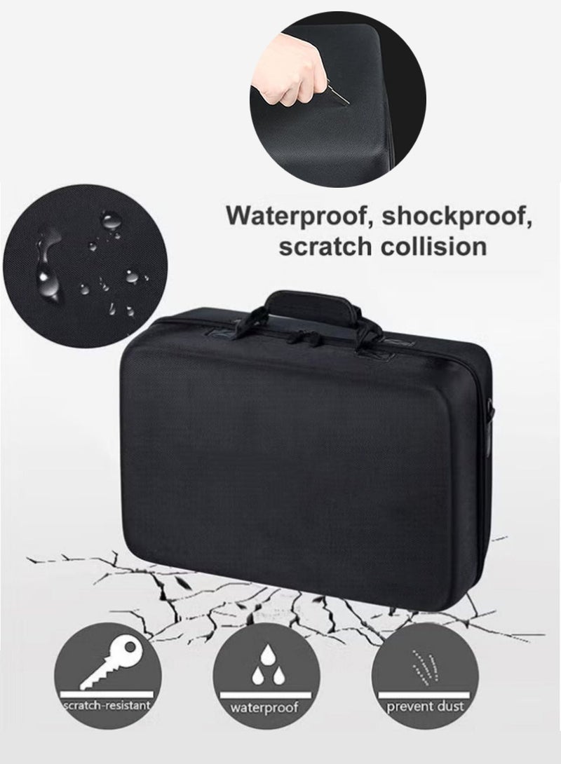 JoyousSto Carrying Case for PS5 Hard Shell Carry Case Travel Bag, Large Capacity, Shockproof and Waterproof Storage Bag for PS5, Portable Protective Case Compatible with PS5 Console, Dual Controller,Disk Headset Base Etc,Black - Image 3