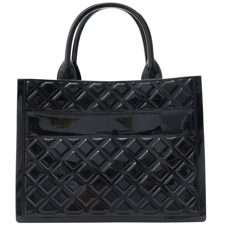 Foreign trade hot 2023 Summer new fashion large capacity PVC jelly bag high fashion handbag tote womens bag Black 