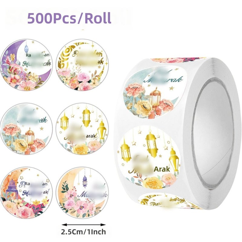 500 stickers, holiday party flower stickers, baking, sealing stickers, roll food labels, diy handmade  stickers - Image 1