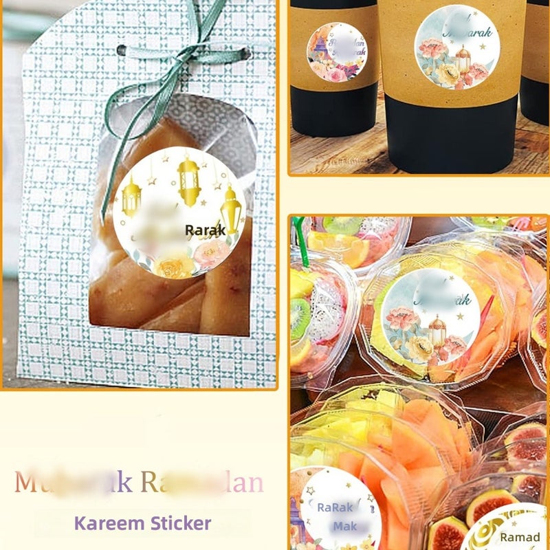 500 stickers, holiday party flower stickers, baking, sealing stickers, roll food labels, diy handmade  stickers - Image 2