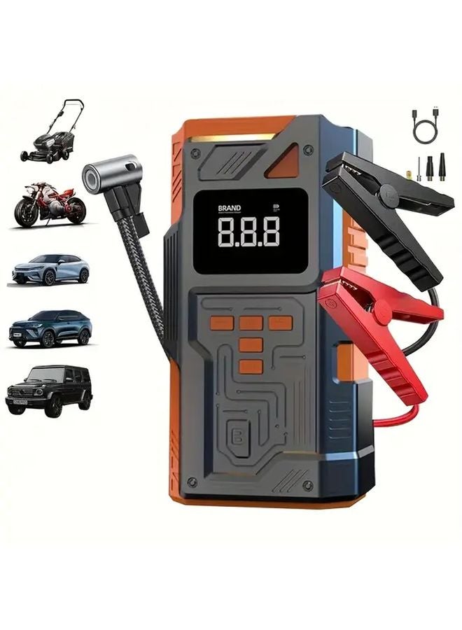 مجموعة مضيف وملحقات متعددة الوظائف 10 في 1 لشاحن سيارة محمول وقوي للطوارئ - Image 2