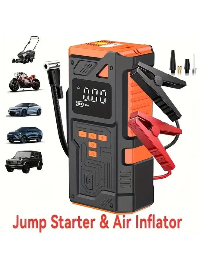 مجموعة مضيف وملحقات متعددة الوظائف 10 في 1 لشاحن سيارة محمول وقوي للطوارئ - Image 1