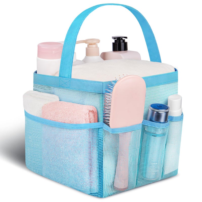 Attmu Mesh Shower Caddy Portable for College Dorm Room Essentials with 8 Pockets, Hanging Shower Caddy Dorm Basket, Quick Dry Shower Bag for Bathroom - Image 1