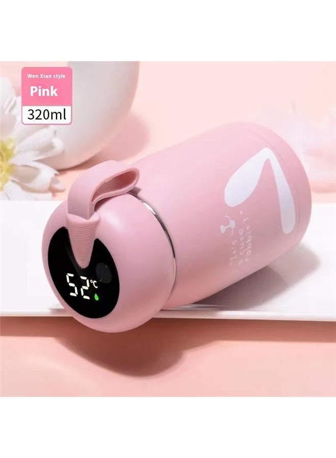 High-quality Stainless Steel Vacuum Leak-proof and Spill-proof Travel Bottle - 320ml,Mini Water Bottle Travel Coffee Mug with Handle Thermal Cups for Hot and Cold Drinks Insulated Tumblers for Women Vacuum Sealed Flask Pink - Image 2