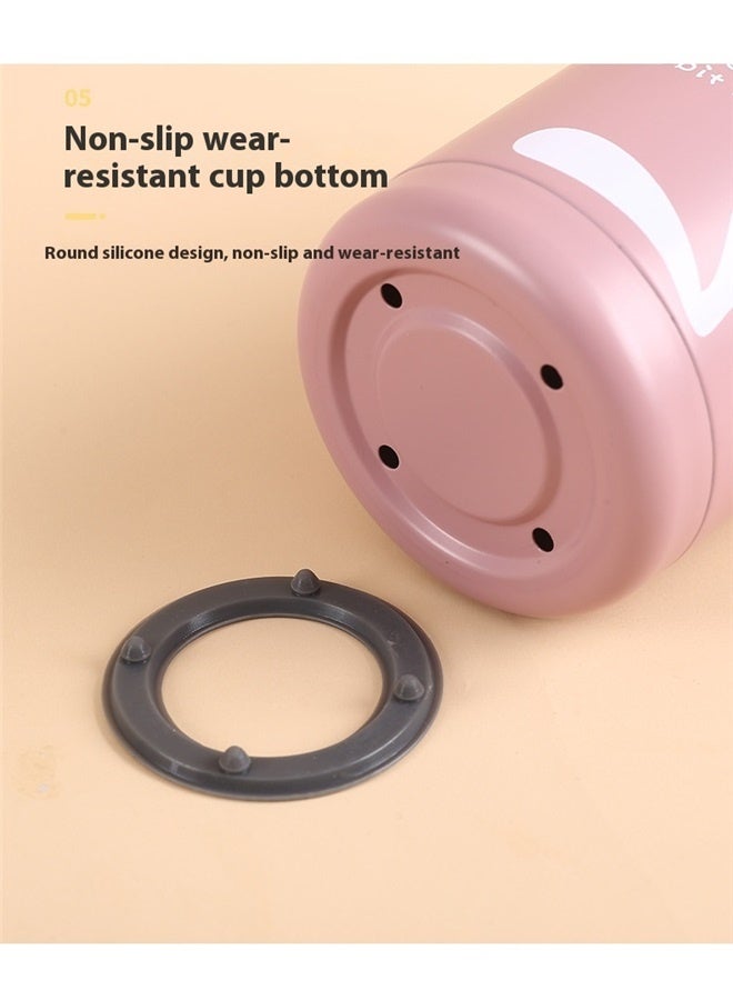 High-quality Stainless Steel Vacuum Leak-proof and Spill-proof Travel Bottle - 320ml,Mini Water Bottle Travel Coffee Mug with Handle Thermal Cups for Hot and Cold Drinks Insulated Tumblers for Women Vacuum Sealed Flask Pink - Image 4