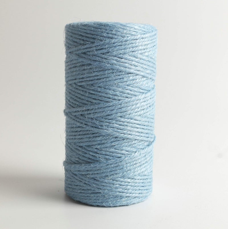 Micomon 300 Feet Natural Light Blue Jute String Twine Crafts Gift Christmas Twine Packing Materials Durable String for Gardening ApplicationsLtBlue